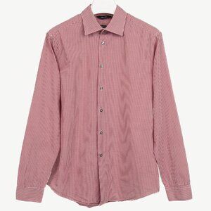 Paul Smith Byard Red & White Gingham Poplin Buttoned Shirt